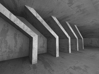 Karanlık boş oda. Beton paslı duvarlar. 