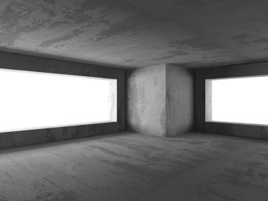 Soyut boş karanlık oda. 