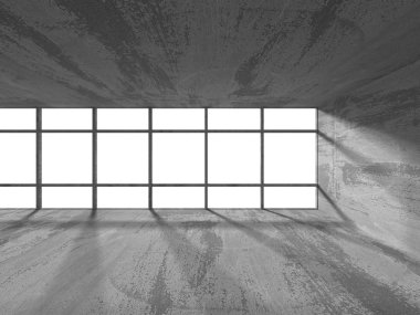 Karanlık boş oda. Beton paslı duvarlar. 