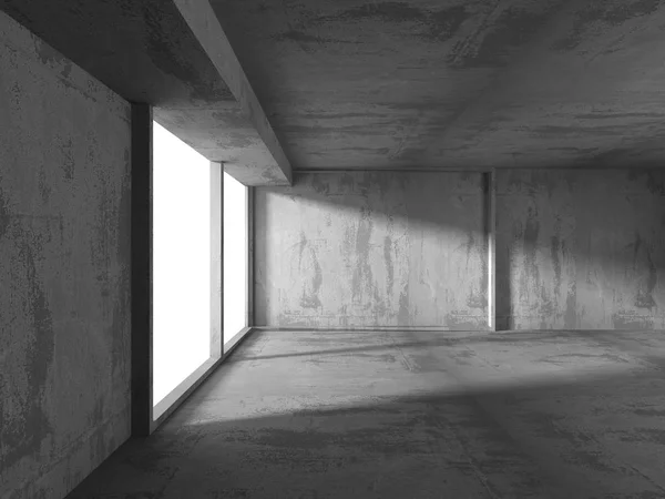 Sötét, üres szoba. Rozsdás betonfal. — Stock Fotó