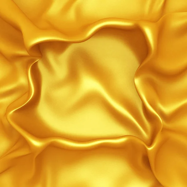 Golden satin silk cloth background — Stock Photo, Image
