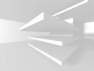 Fütüristik beyaz mimari tasarım arka plan