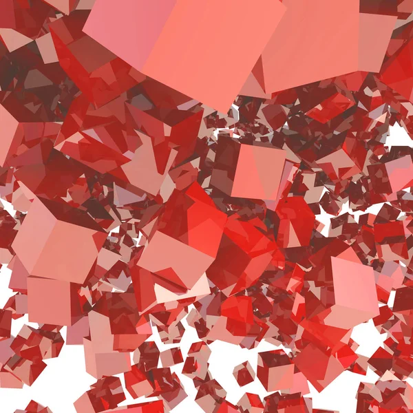 Falling red cubes mirror — Stock Photo, Image