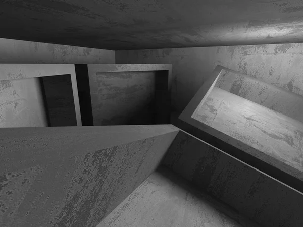 Vazio escuro abstrato concreto quarto interior — Fotografia de Stock
