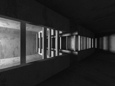 Karanlık Bodrum boş odası iç.