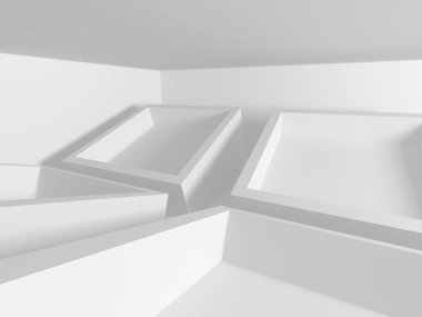 Fütüristik beyaz mimari tasarım arka plan