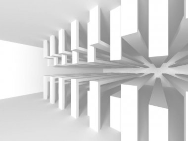 Fütüristik beyaz mimari tasarım arka plan