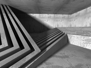 Karanlık Bodrum boş odası iç.