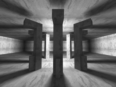 Karanlık Bodrum boş odası iç. 