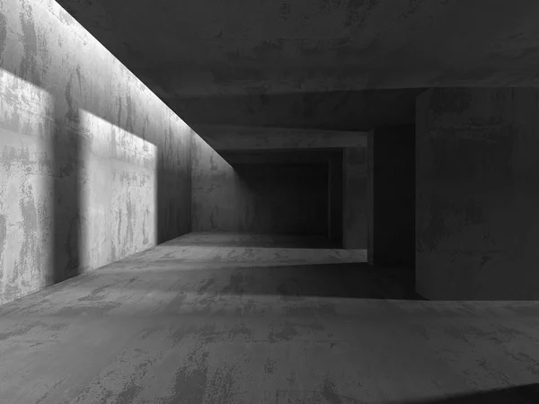 Karanlık beton boş oda. — Stok fotoğraf