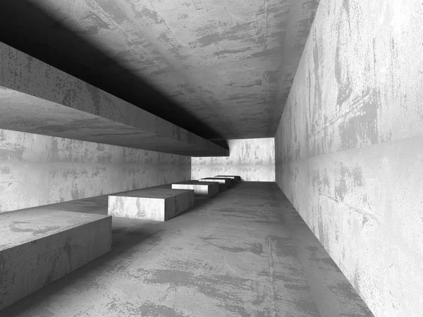 Sötét, üres szoba. Rozsdás betonfal. — Stock Fotó