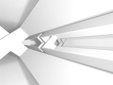 Fütüristik beyaz mimari tasarım arka plan