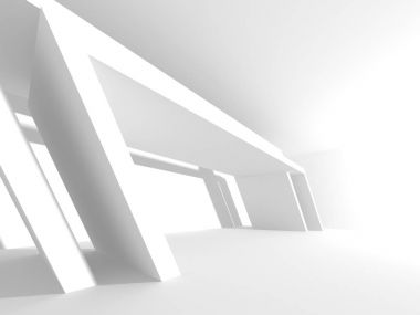 Fütüristik beyaz mimari tasarım arka plan