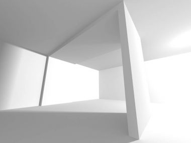 Fütüristik beyaz mimari tasarım arka plan