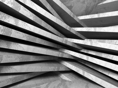 Karanlık beton boş oda. 