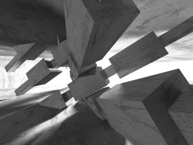 Beton paslı duvarlı Oda