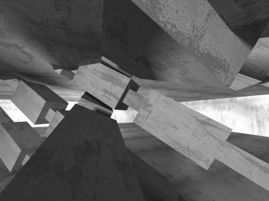 Beton paslı duvarlı Oda