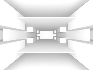 Fütüristik beyaz mimari tasarım arka plan