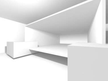 Fütüristik beyaz mimari tasarım arka plan