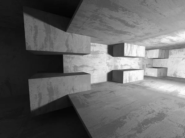 Donkere betonnen lege kamer. — Stockfoto