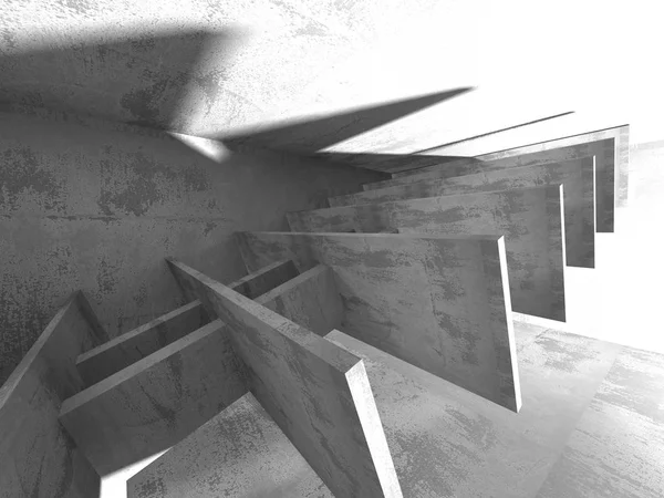 Karanlık beton boş oda.