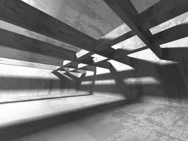 Karanlık beton boş oda.