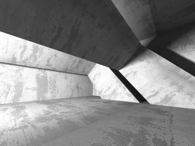 Karanlık beton boş oda 