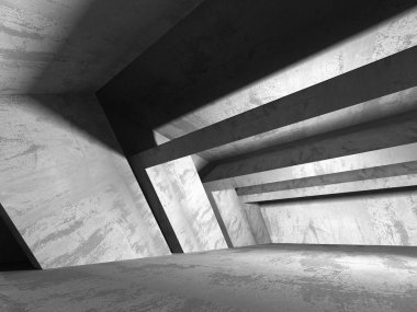 Karanlık beton boş oda 