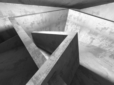 Karanlık beton boş oda 