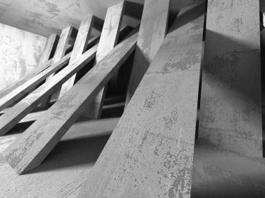 Karanlık beton boş oda 