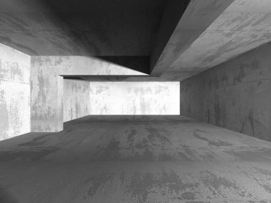 Karanlık beton boş oda 