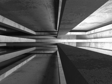 Karanlık beton boş oda 