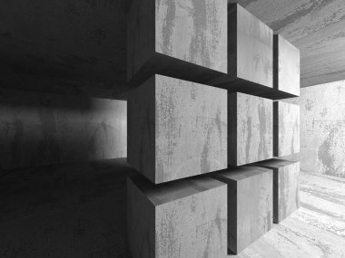 Karanlık Bodrum boş odası iç 