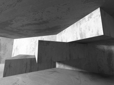 Karanlık beton boş oda 