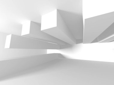 Fütüristik beyaz mimari tasarım  