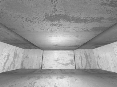 Karanlık beton boş oda 