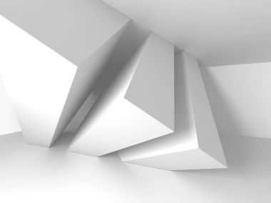 Fütüristik beyaz mimari tasarım  