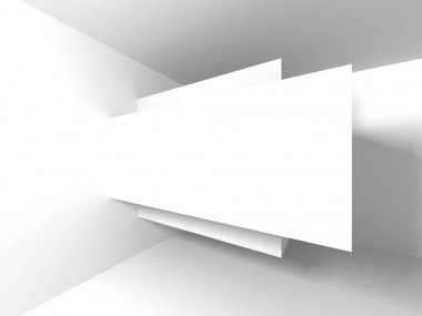 Fütüristik beyaz mimari tasarım arka plan