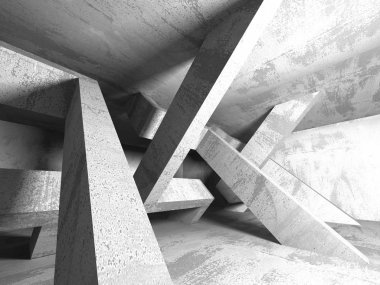 Karanlık beton boş oda