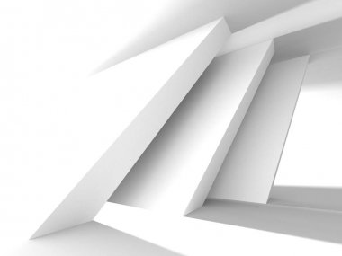 Fütüristik beyaz mimari tasarım arka plan