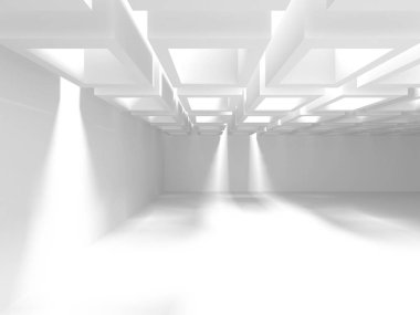 Fütüristik beyaz mimari tasarım arka plan