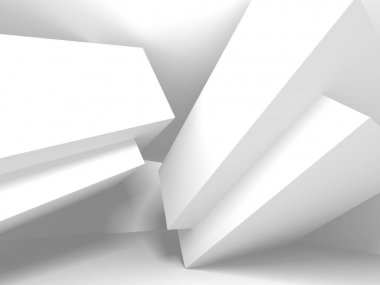 Fütüristik beyaz mimari tasarım arka plan