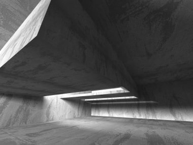 Karanlık beton boş oda