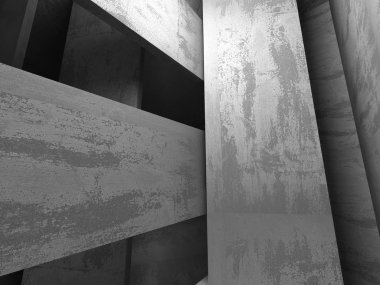 Karanlık beton boş oda