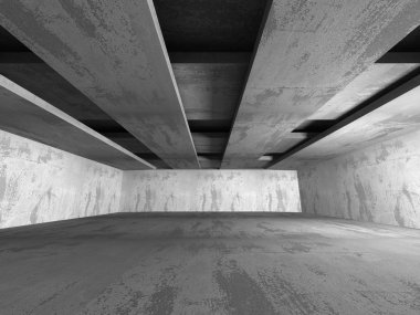 Karanlık beton boş oda