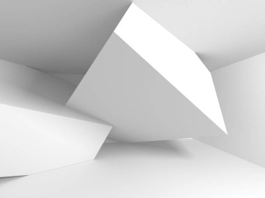 Fütüristik beyaz mimari tasarım arka plan