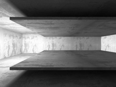 Karanlık beton boş oda