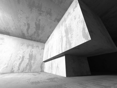 Karanlık beton boş oda