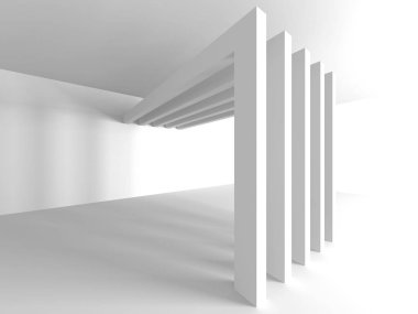 Fütüristik beyaz mimari tasarım arka plan