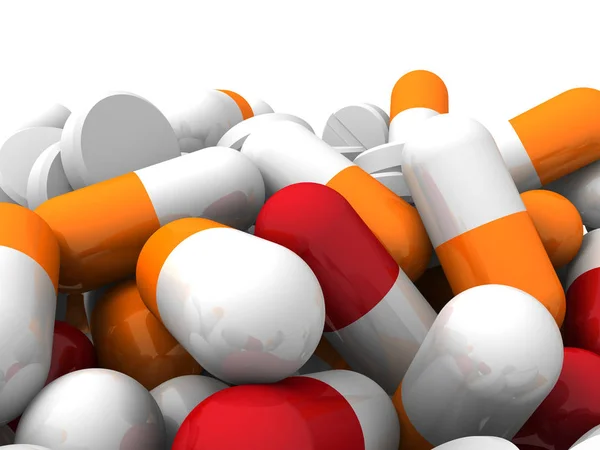 Красочные лекарства и таблетки — стоковое фото